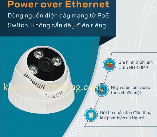 CAMERA IP/POE NHẬN DIỆN KHUÔN MẶT J-TECH HD3206D (FACE ID 4MP, GHI HÌNH, GHI ÂM)